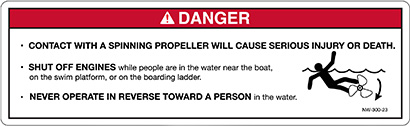 Boat Propeller Warning Label
