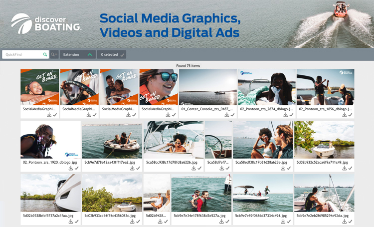 Discover Boating Social Media graphic cards